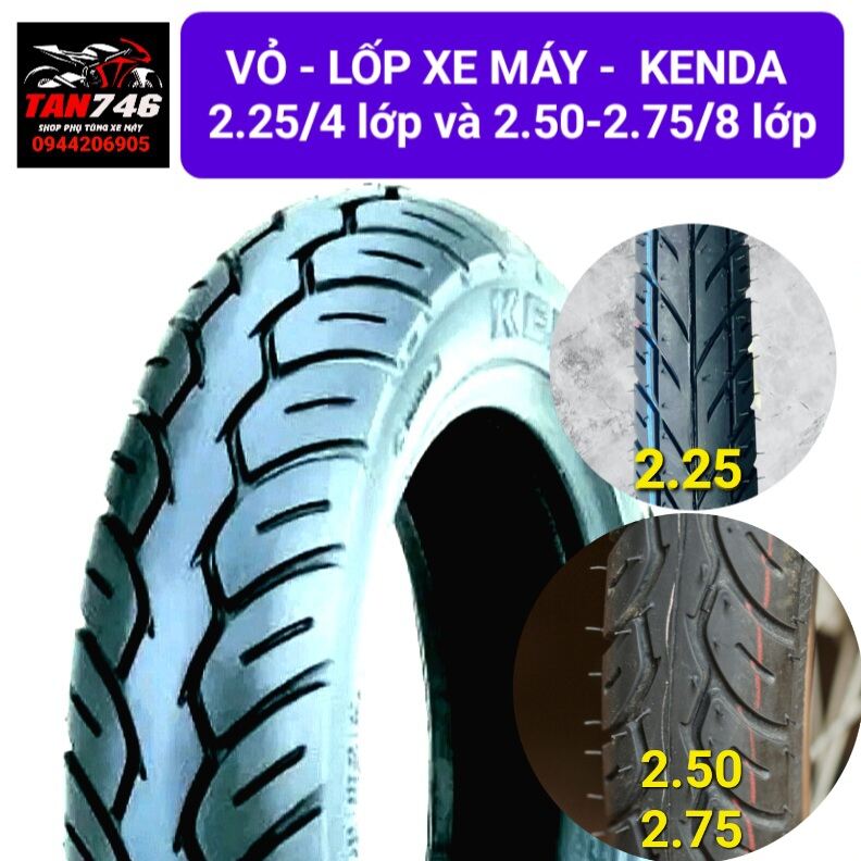 Vỏ Lốp xe máy KENDA 2.25 và 2.50 2.75 8 lớp bố Lắp Wave Dream Fu Rs WS và  nhiều dòng xe khác và xe thồ tải nặng - MixASale