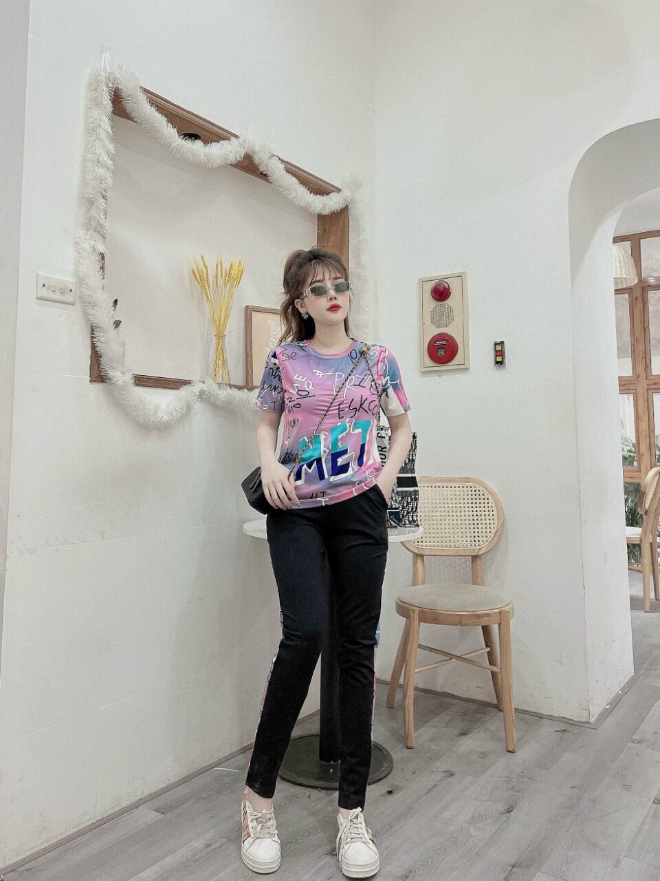 Sét đồ bộ nữ thới trang chữ loang cao cấp