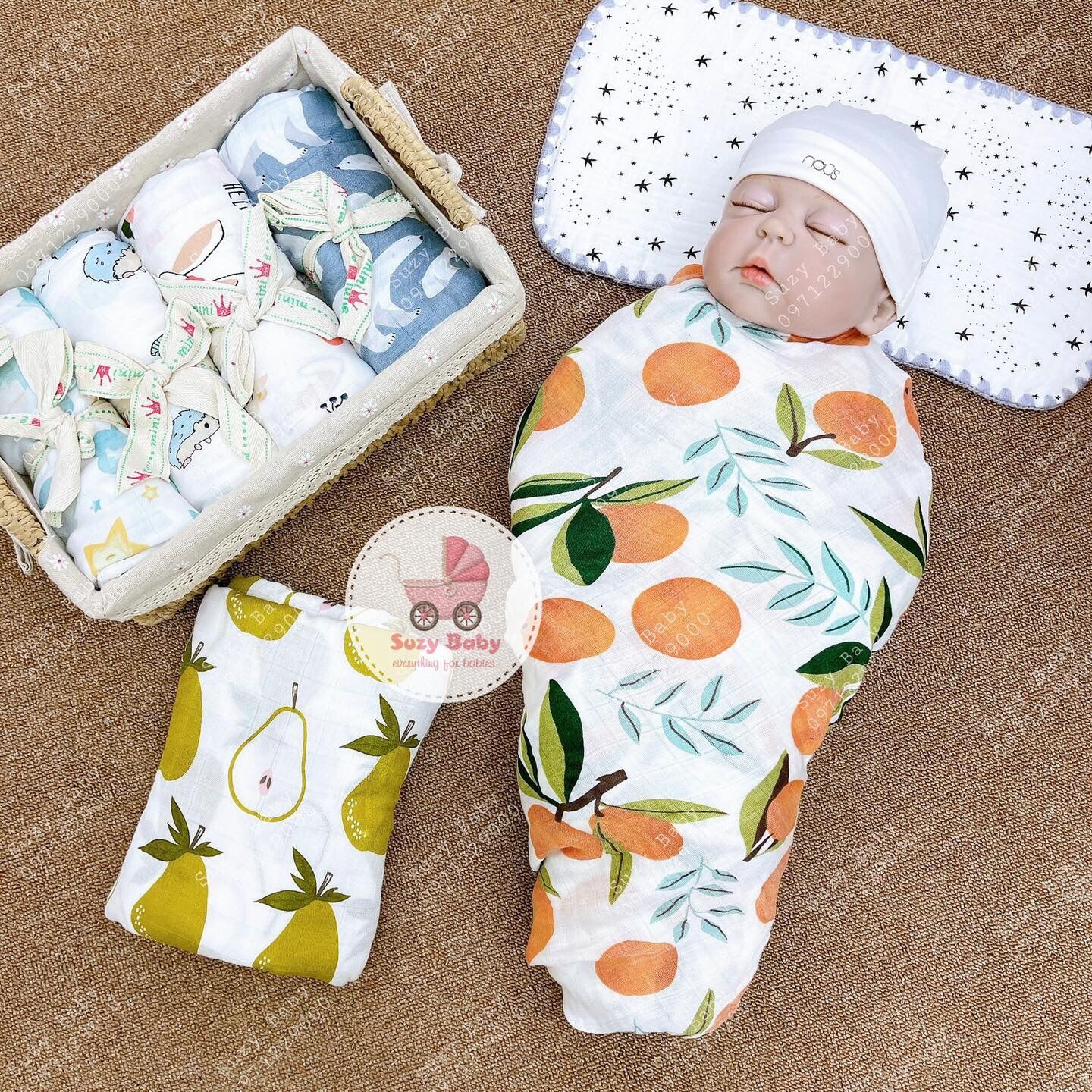 Khăn tắm xô sợi tre aden muslin cho bé