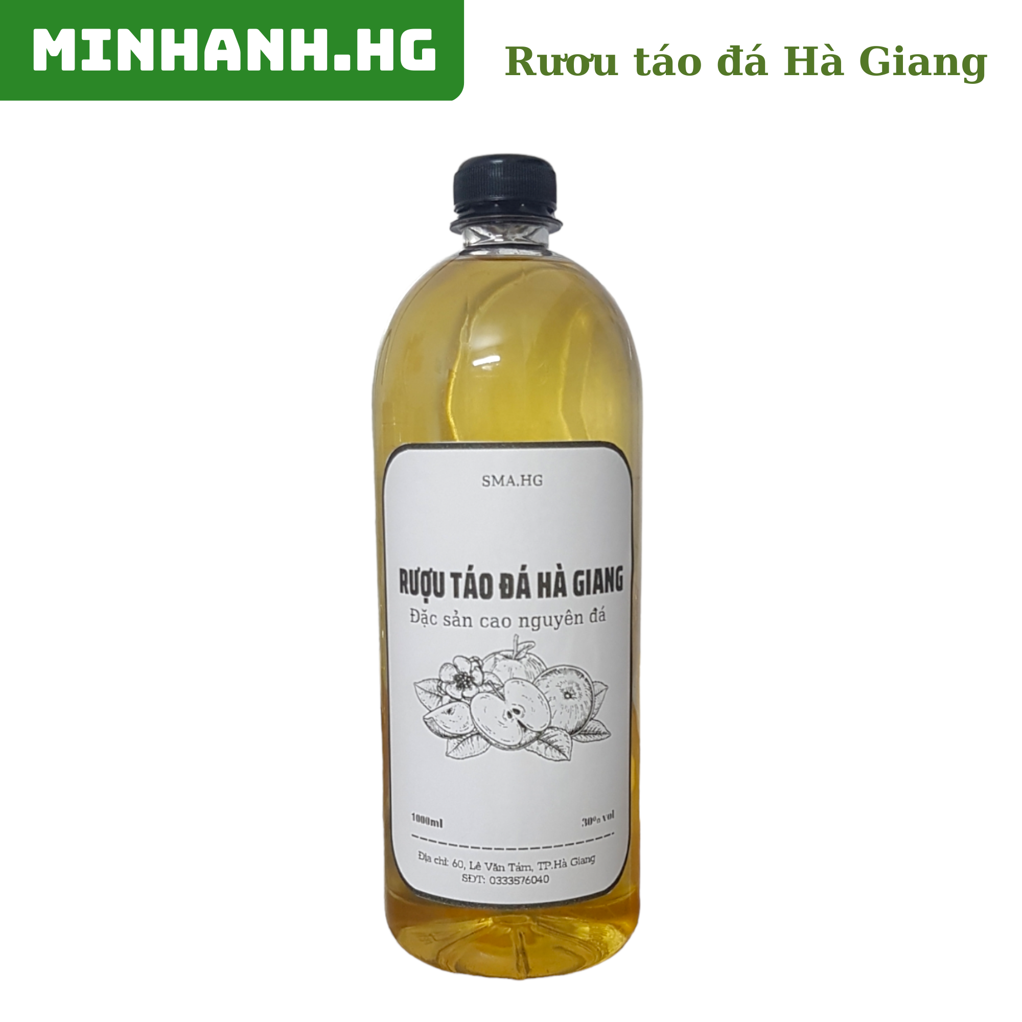 Rượu ngâm táo đá - chai 1l, can 5l - 30 độ, ngâm 6 tháng, vàng thơm đặc sản hà giang