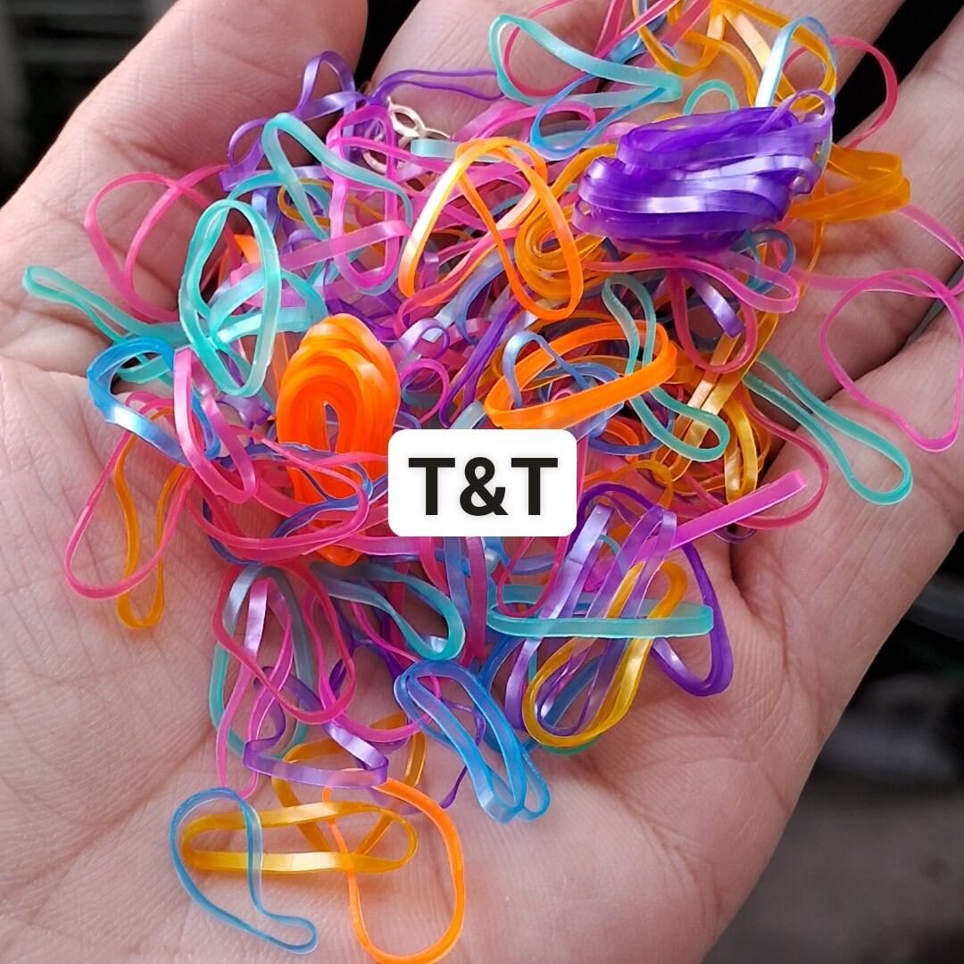 Túi Zip 100gam thun cột tóc nhí cho bé tóc ít 1cm ( màu/trong/sọc)
