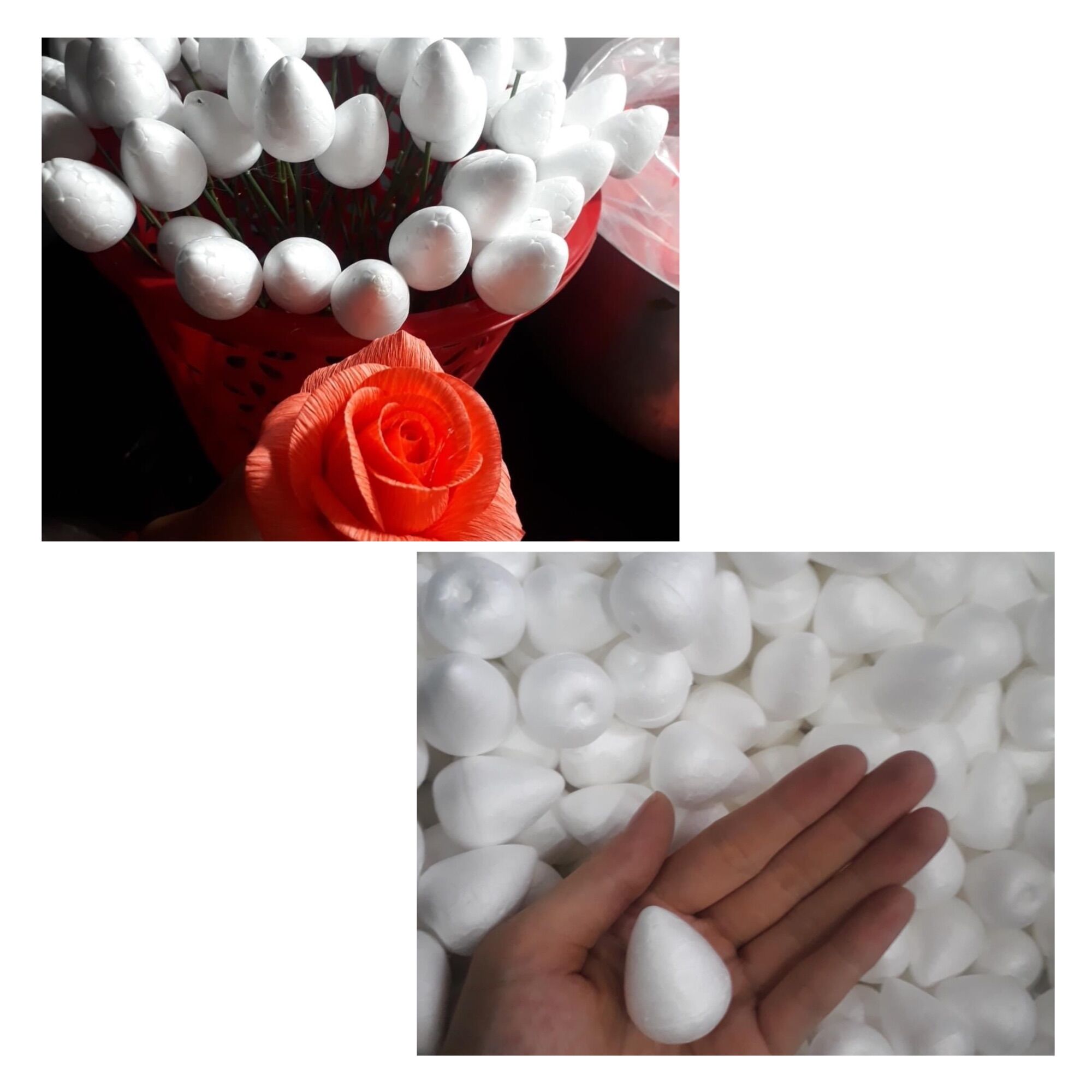 100g nụ Hồng xốp Size 2.5cm~250 nụ