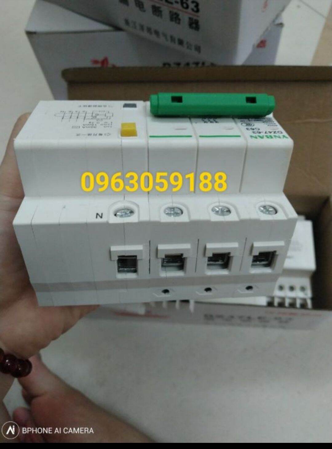 ( HÀNG CHẤT LƯỢNG) Aptomat DZ63 Chống Giật 3 Pha 4 Dây C63A
