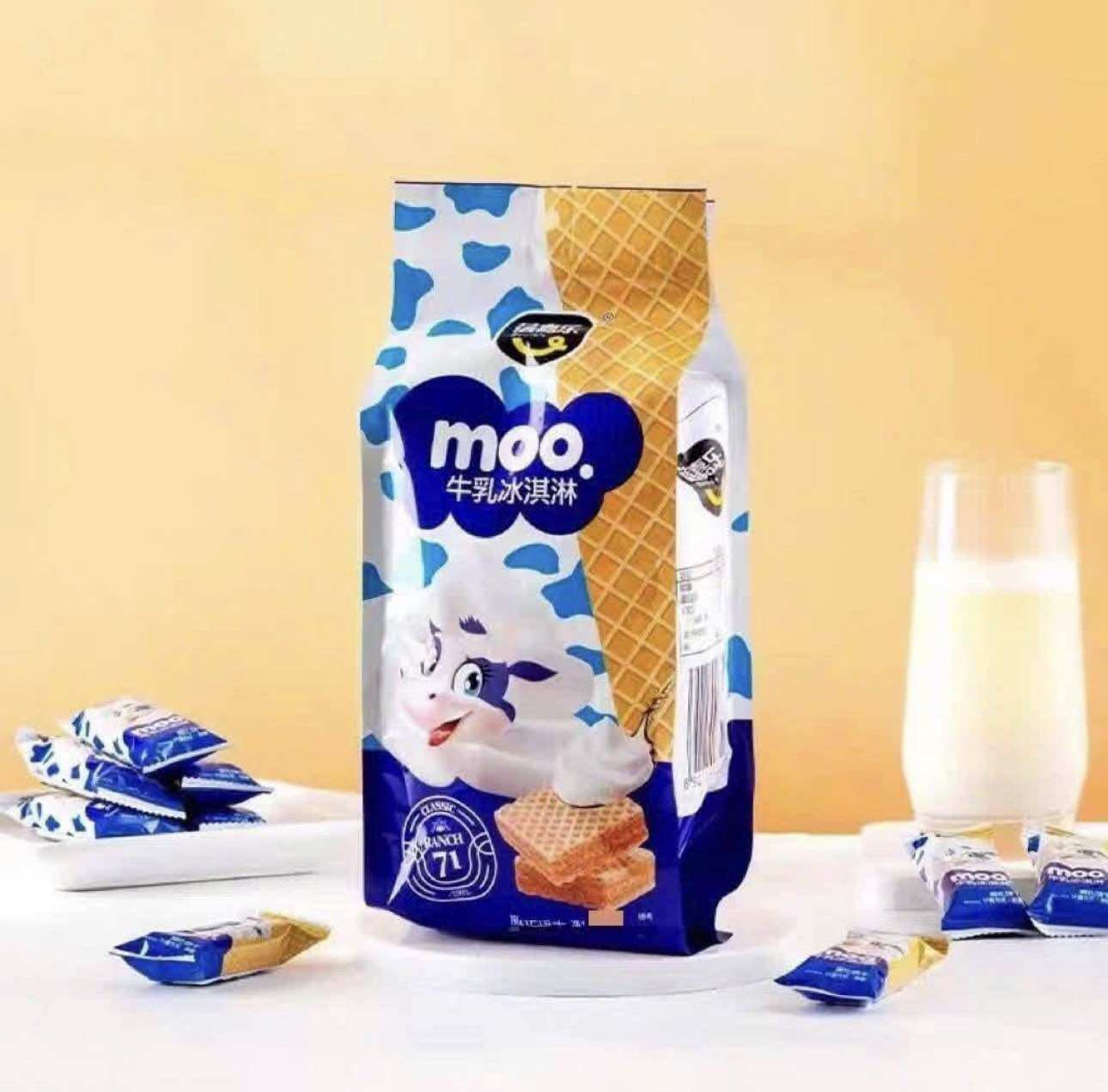 Bánh xốp sữa bò Moo Hàn Quốc gói nhỏ 30g, vị vani, đóng gói tiện lợi, dùng làm đồ ăn nhẹ hoặc tráng miệng.( gói nguyên 400g )