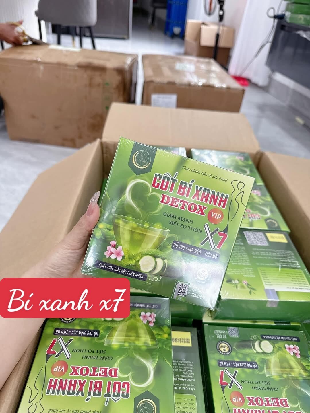 CỐT BÍ XANH DETOX  VIP MẠNH (Liệu trình dùng thử hộp 10 gói ạ)