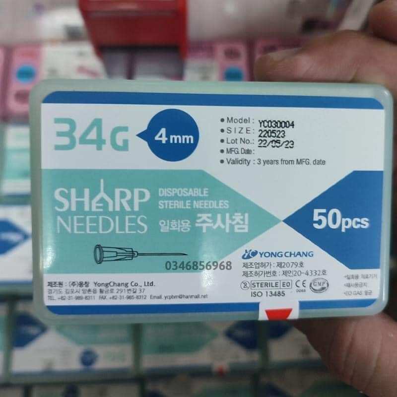 Kim Tiêm Meso , Tiêm Dưỡng Chất  Sharp 34G 4mm