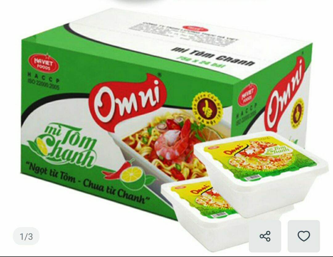 Com bo 8 bát mì tôm chanh Omni 75g- date mới nhất.
