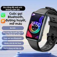 Non-Invasive Blood Glucose Lipid Uric Acid Monitoring Smart Watch with Bluetooth Call, Blood Pressure ECG SpO2 Temperature Heart Rate Breathing Body Fat MET Radiation Alarm for Elderly Health