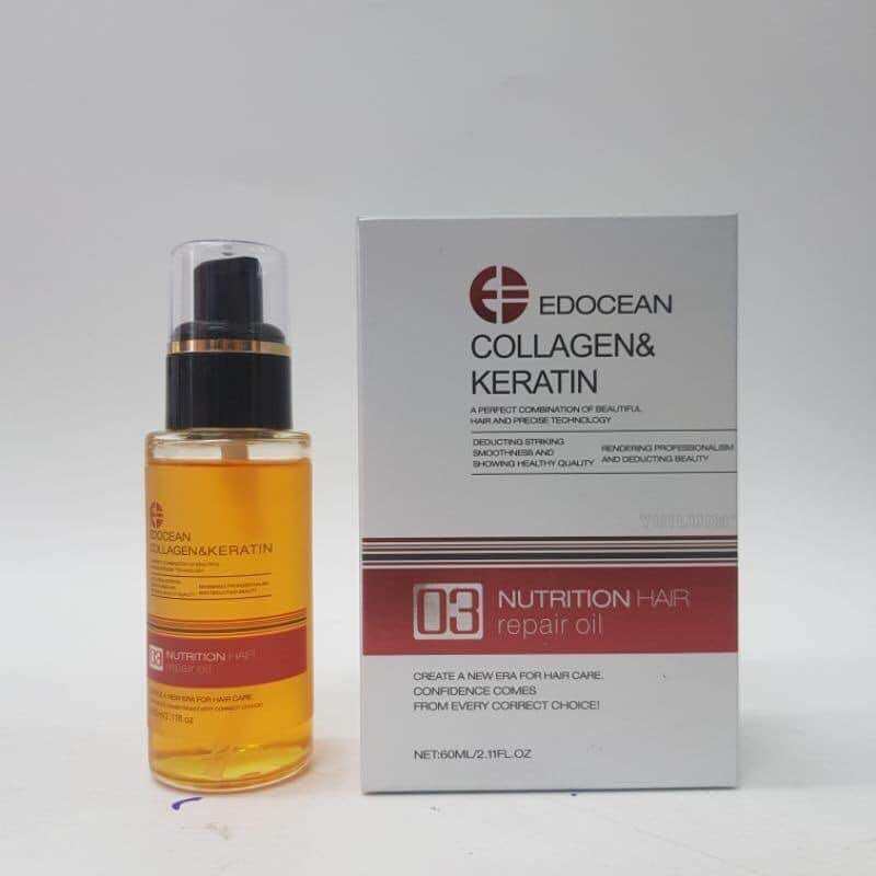 Tinh dầu EDOCEAN Collagen Keratin dưỡng bóng tóc 60ml của Ý