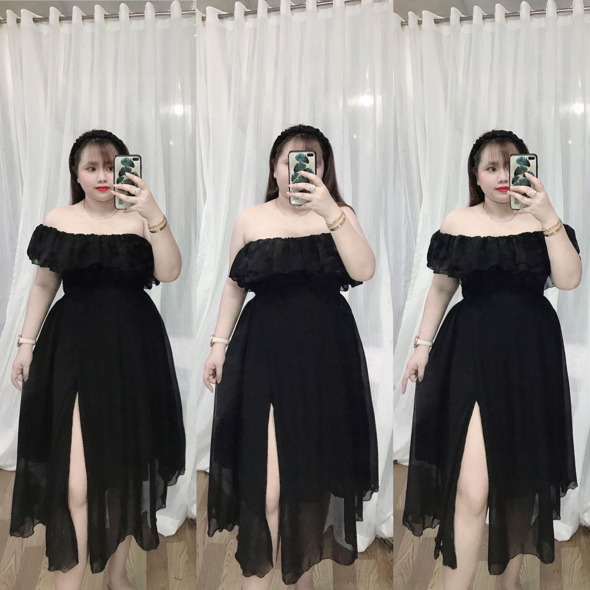 Đầm voan xẻ tà