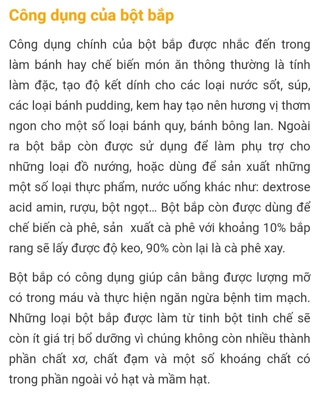 Bột bắp, bột ngô 150g làm bánh, nấu chè, súp