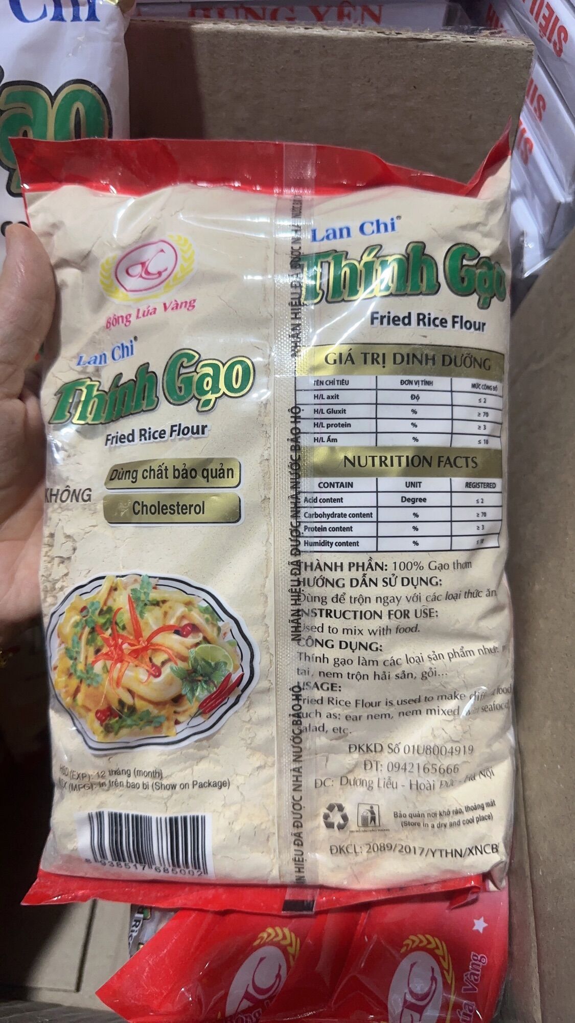 1kg Bột thính gạo Lan chi - Bột thính gạo thơm ngon