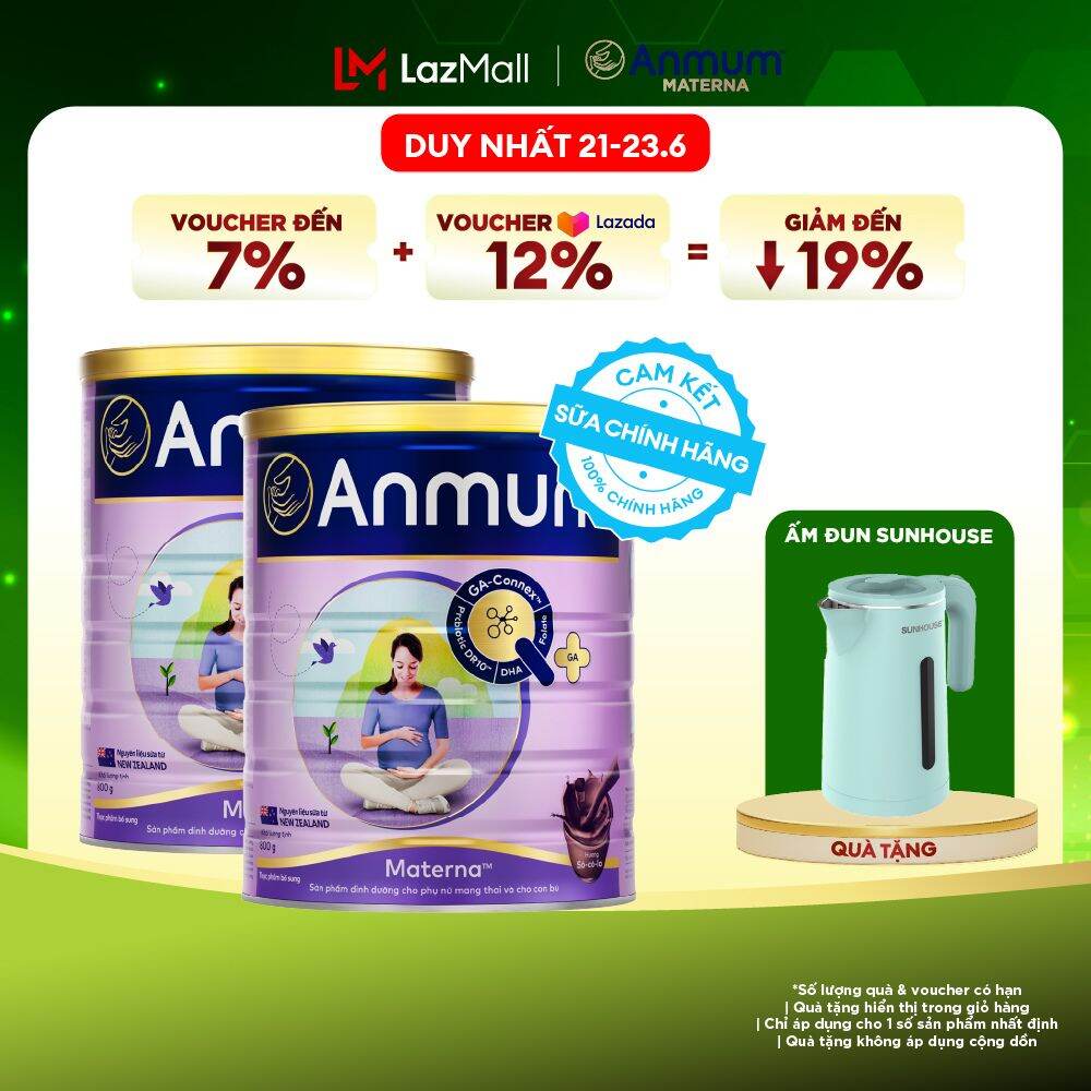 [Voucher giảm đến 26%]Combo 2 Sữa Bột Dành Cho Mẹ Bầu Anmum Materna Hương Socola 800G