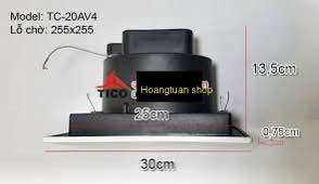 Quạt thông gió âm trần Tico TC-20AV4( lắp trần 25x25cm)