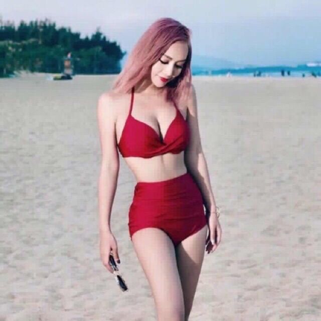 [HCM]Set bikini cạp cao quần nhúng che bụng nhiều màu