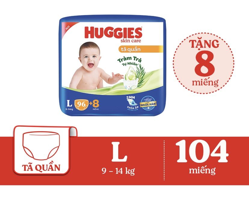 Tả quần Huggies skincare  L104 miếng
