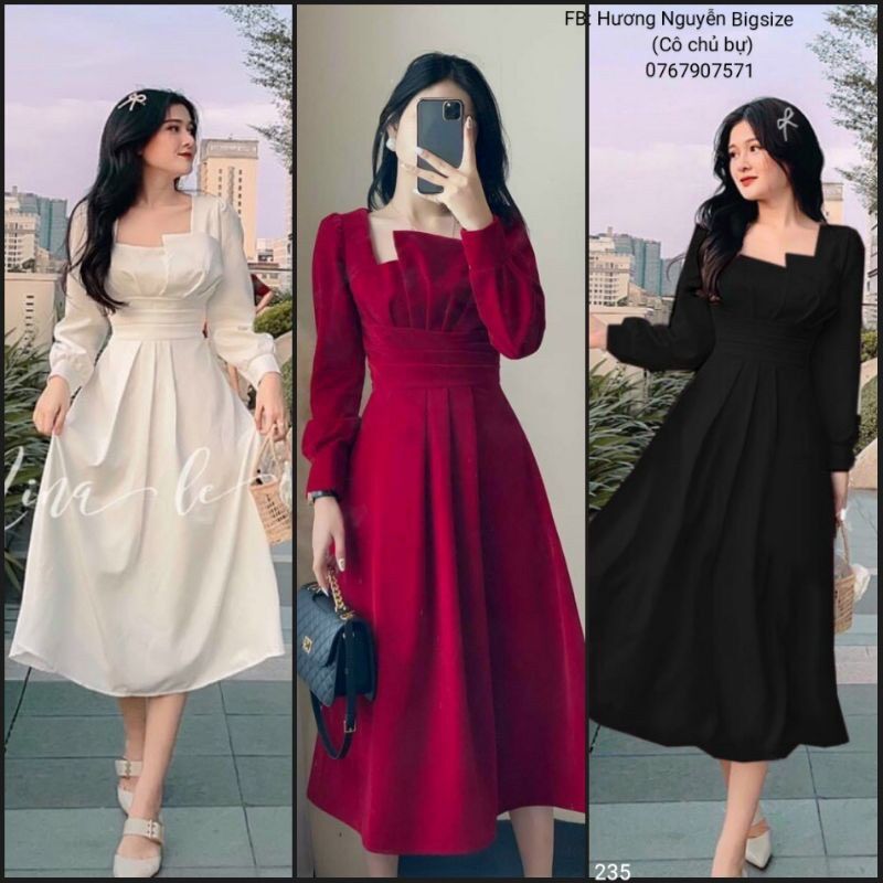 [Ảnh thật] 60-90kg Bigsize ĐẦM TIỂU THƯ XẾP LI D781
