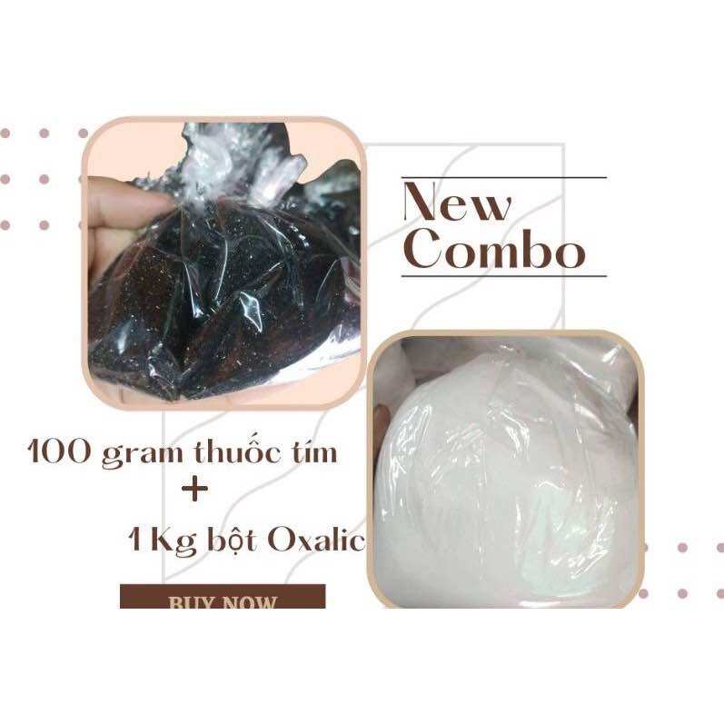 [HCM] combo 1 kg oxalic acid (tẩy trắng )+ 100gr tím tẩy mốc quần áo, ố vàng, thâm kim