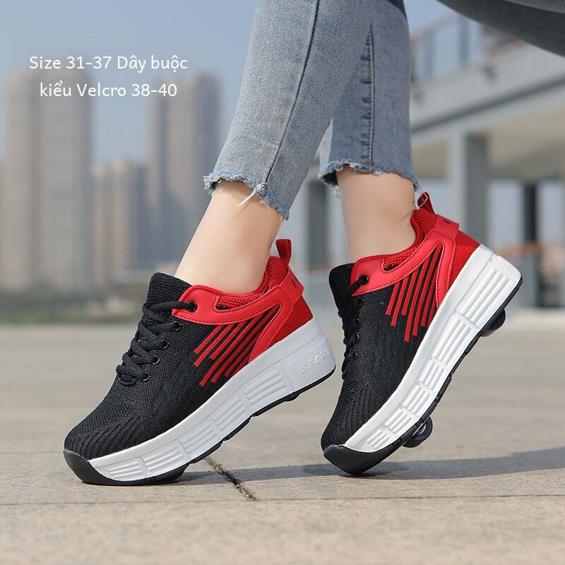 Giày Lăn Hai Bánh Cho Nam Nữ Trẻ Em Có Thể Điều Chỉnh Tốc Độ Đôi Bánh Đế Giày Vô Hình Với 4 Bánh Xe Dành Cho Thể Thao Và Tập Thể Hình