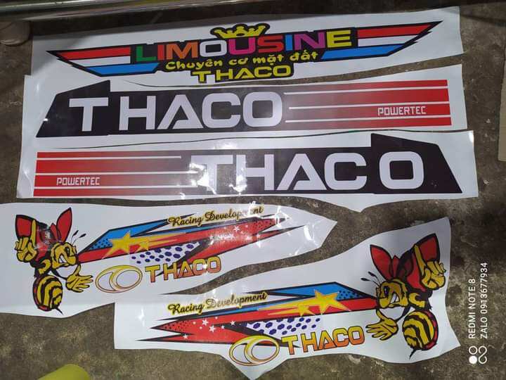 Bộ tem dán trang trí xe tải Thaco, Thaco, Limousine Thaco, Ong Thaco,