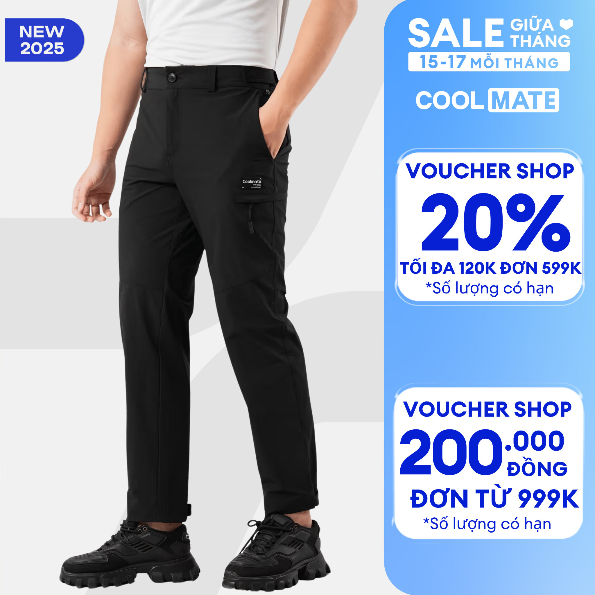 Quần dài nam UT Pants Thoáng Khí V2 Độ bền cao, co giãn, trượt nước, hoạt động ngoài trời, quần leo núi trekking Coolmate