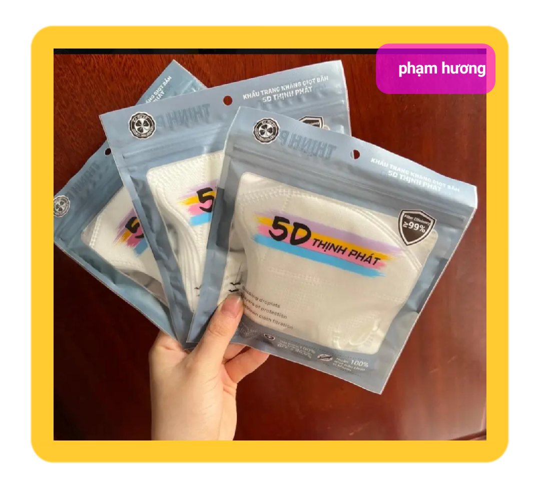 1 túi 10 chiếc khẩu trang 5D mask