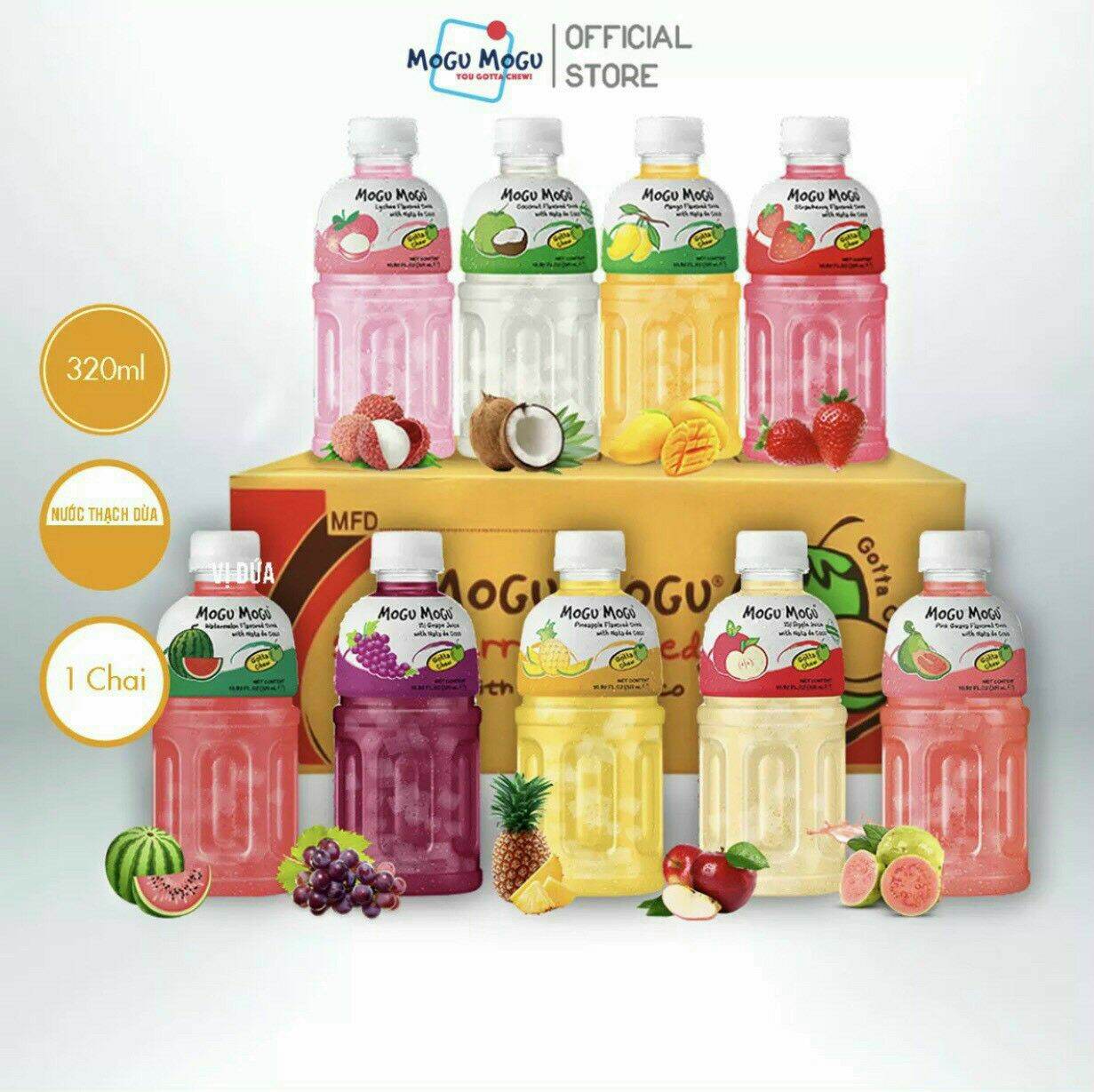 Nước uống Mogu Mogu vị trái cây 320ml