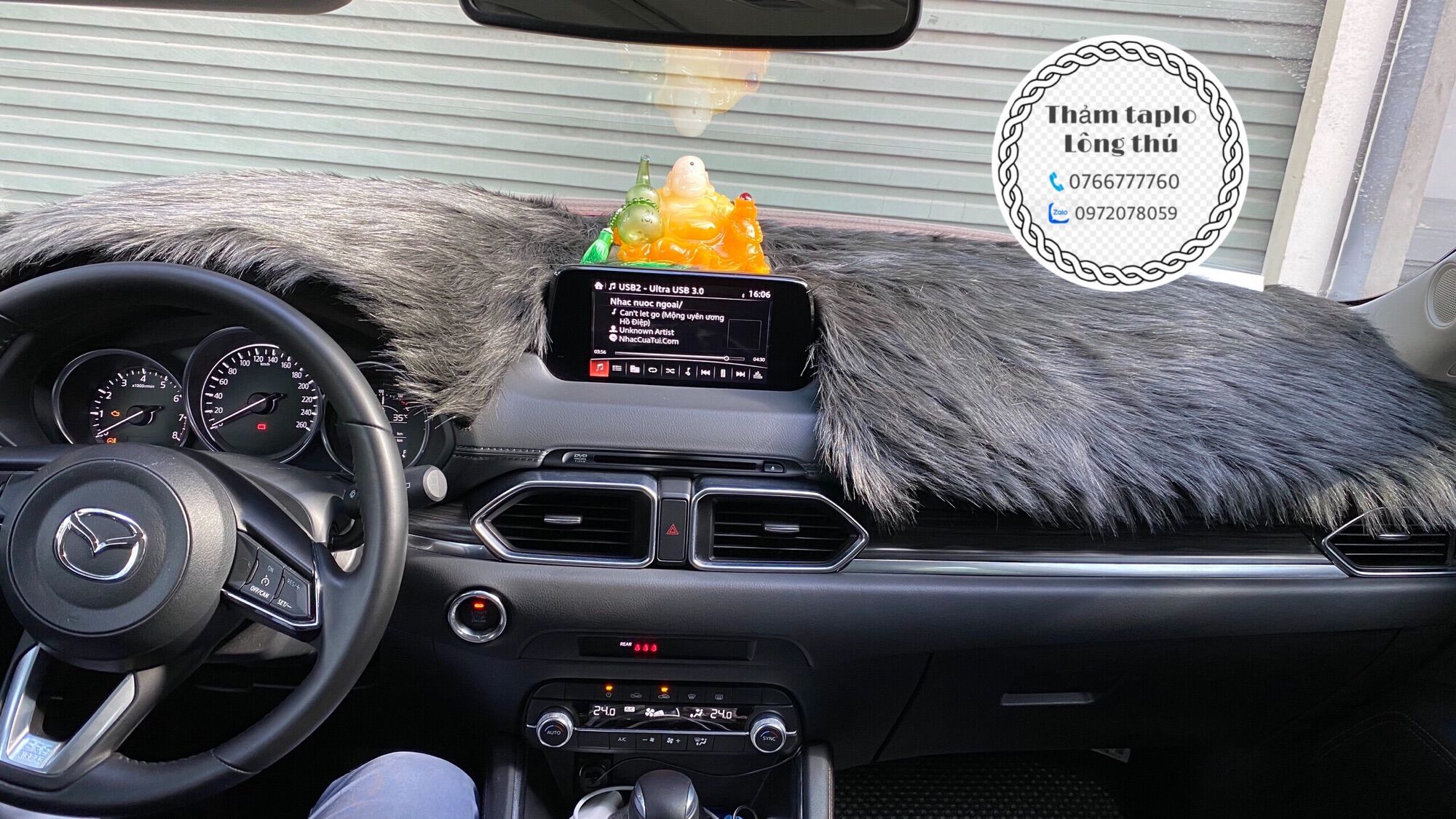 Thảm taplo lông thú Mazda CX5 2019-2021 bản không HUD