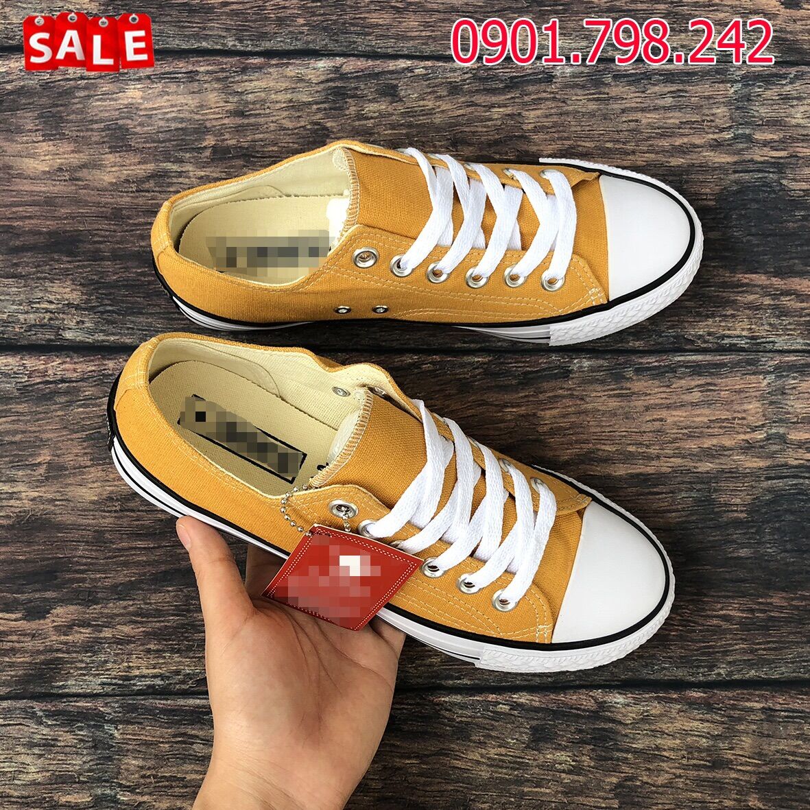 [Ảnh thật] Giày thể thao Converse Vàng Cổ Thấp Nam Nữ