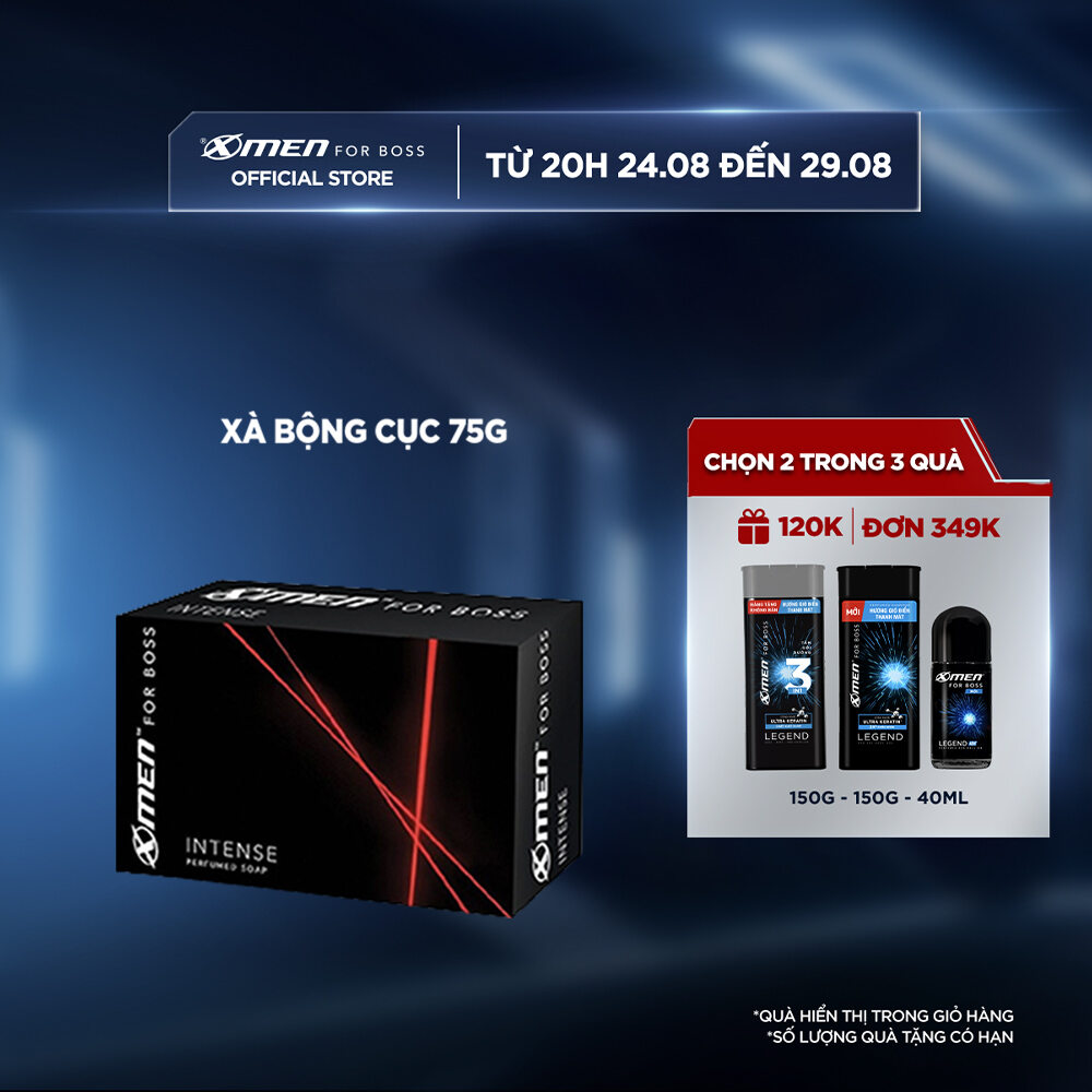 Xà Bông Cục X-Men for Boss Intense - Mùi hương trầm đầy nội lực 75g