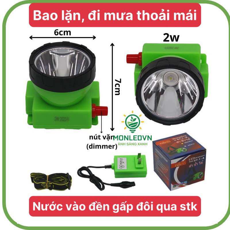 Đèn Pin đội đầu pin trâu lặn nước, sáng mạnh, nút chỉnh ánh sáng mã : SY 1A