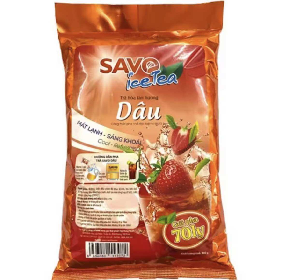 Combo 3 túi trà dâu hoà tan savo
