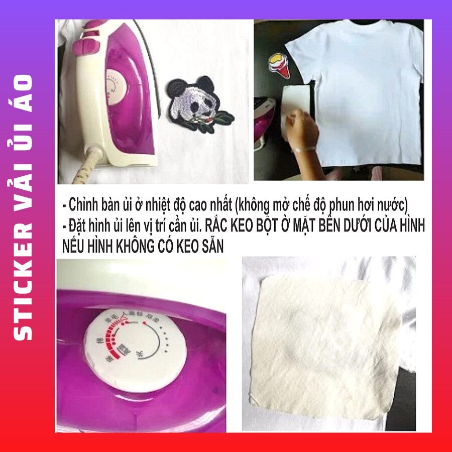 Hình thêu ủi nhiệt trang trí lên áo