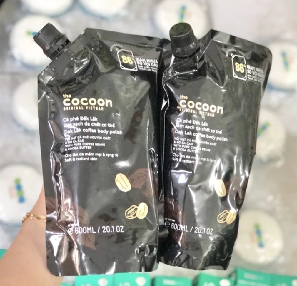 Tẩy Bào Chết Cà Phê CoCoon Đắk Lắk 600ml ( dạng túi ) làm sạch , sáng và mềm mịn da