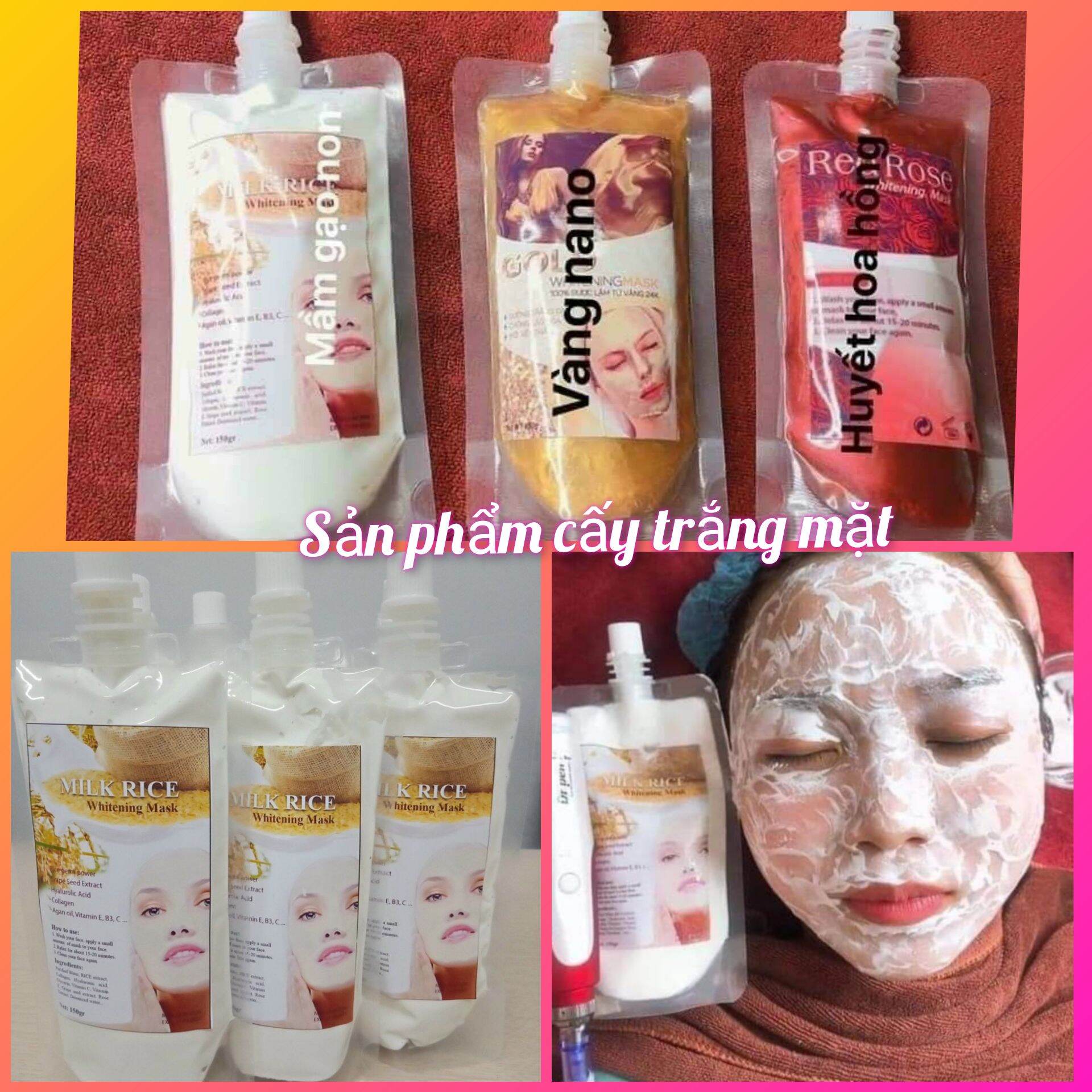 Các loại ủ trắng mặt lên tông mầm gạo non/huyết hoa hồng/