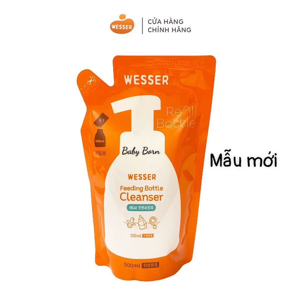 - nước rửa bình sữa kháng khuẩn 500ml wesser