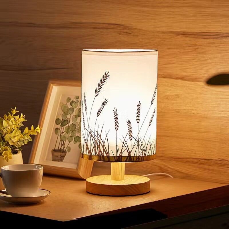 Đèn ngủ để bàn đế gỗ