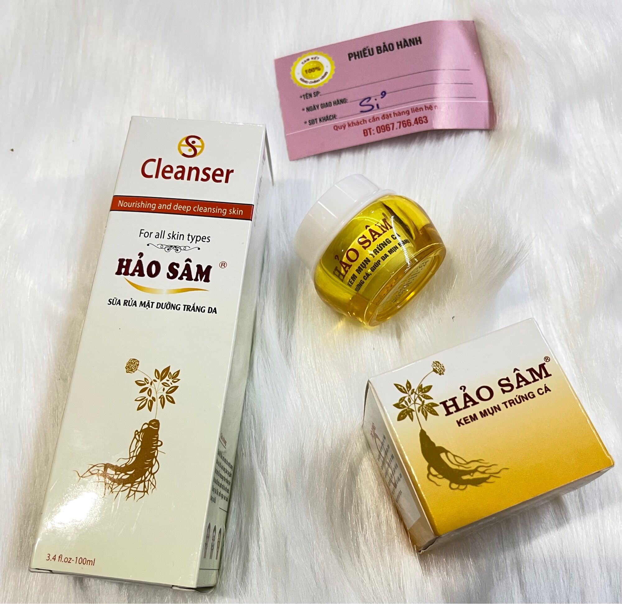 Combo kem hảo sâm mụn, thâm 15g + sữa rửa mặt 100ml