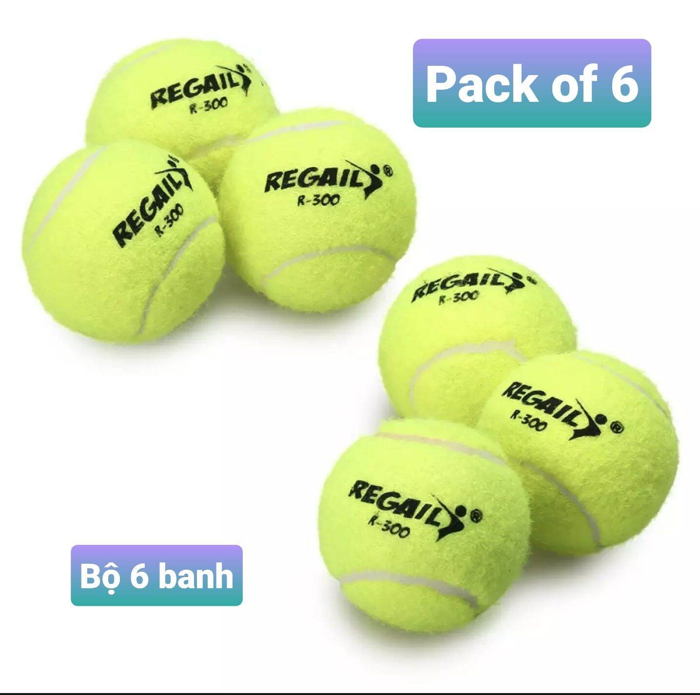 Gói 6 Quả Bóng Tennis Không Áp Lực Với Túi Lưới - Bóng Cao Su Bounce Đào Tạo Thực Hành Bóng Tennis T1