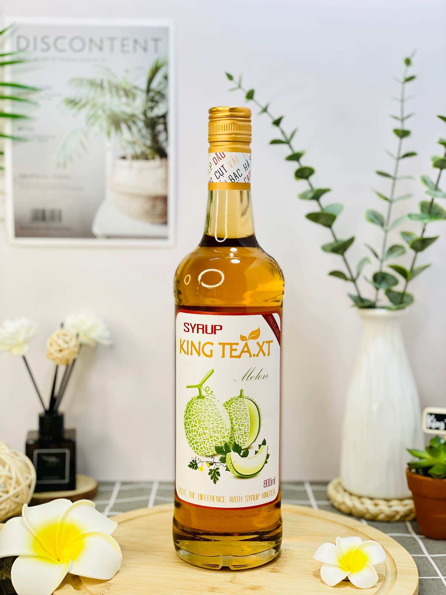 Syrup Dưa Lưới KINGTEA.XT(Syrup Melon)-Chai Thủy Tinh 800ml