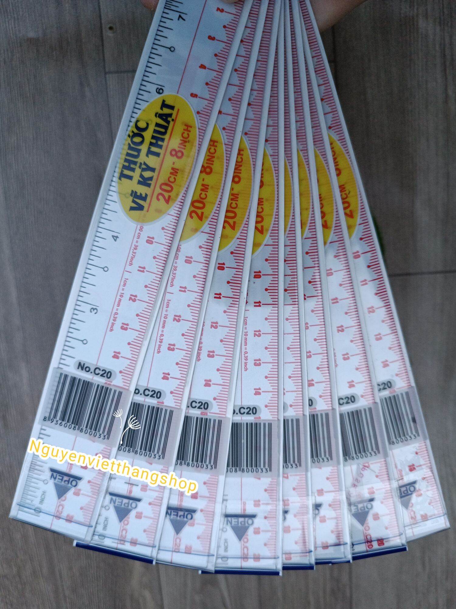 Thước đo/kẻ thẳng 20cm WinQ