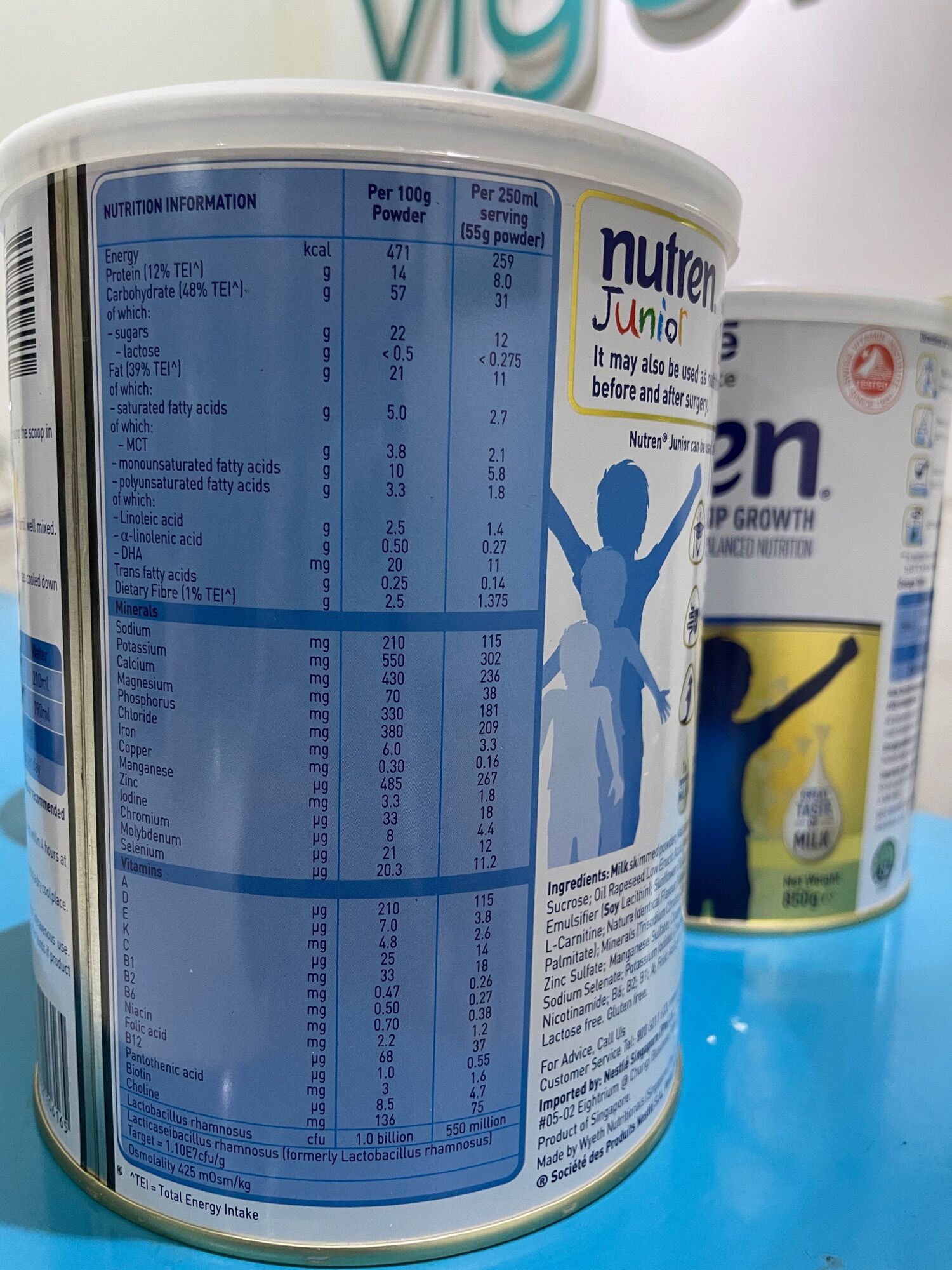 [QUÀ TẶNG KHI MUA TỪ 2 LON] SỮA BỘT NUTREN JUNIOR CỦA NESTLE - LON 850G