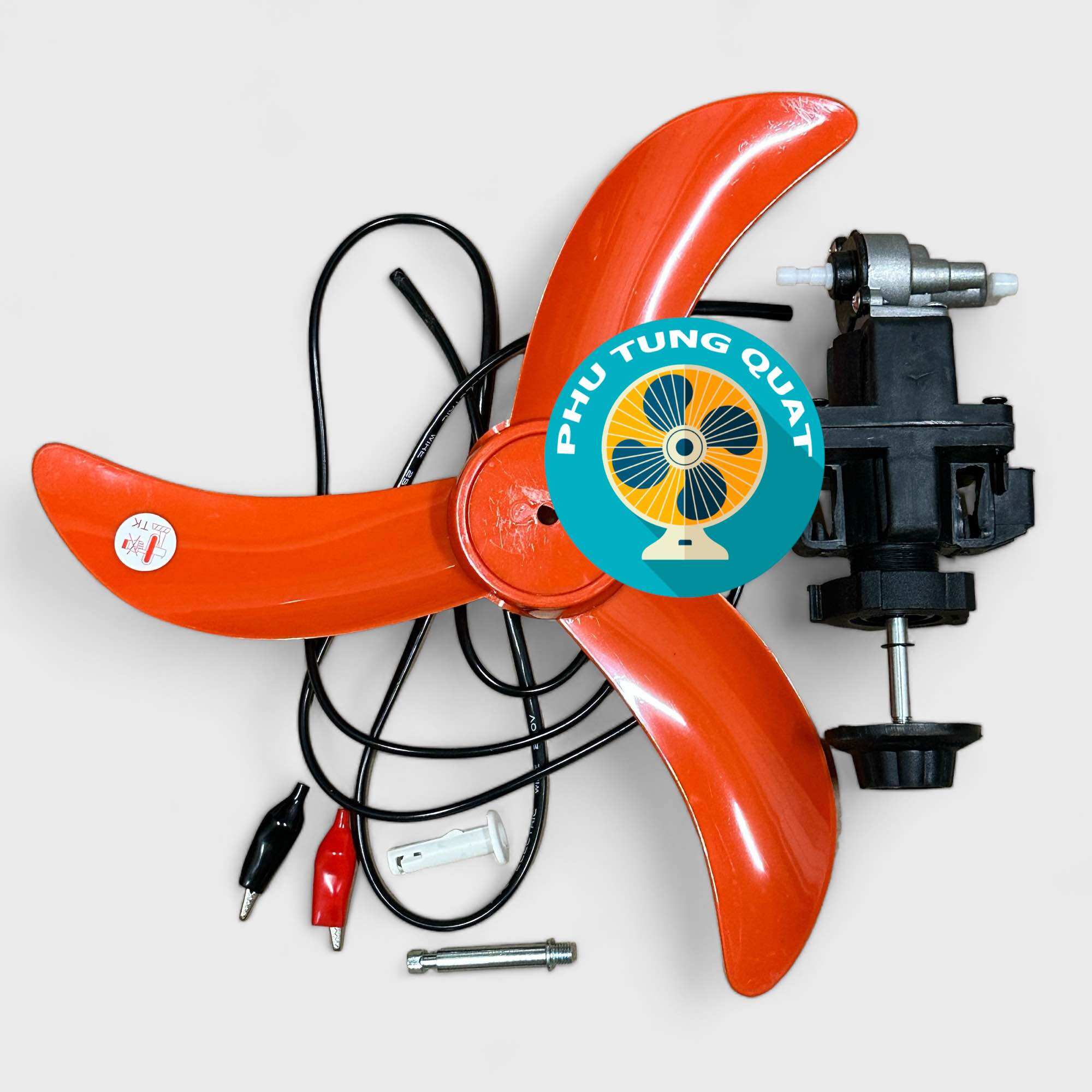 Động cơ quạt 12v kèm cánh 40cm - bộ đầu quạt gió 12v kèm cánh b4 dùng ắc quy acqui tiết kiệm điện khi cúp điện acquy 12v