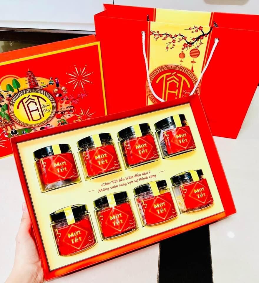 SET QUÀ TẾT SUM VẦY VIP SANG CHẢNH 2 tầng, 8 hộp