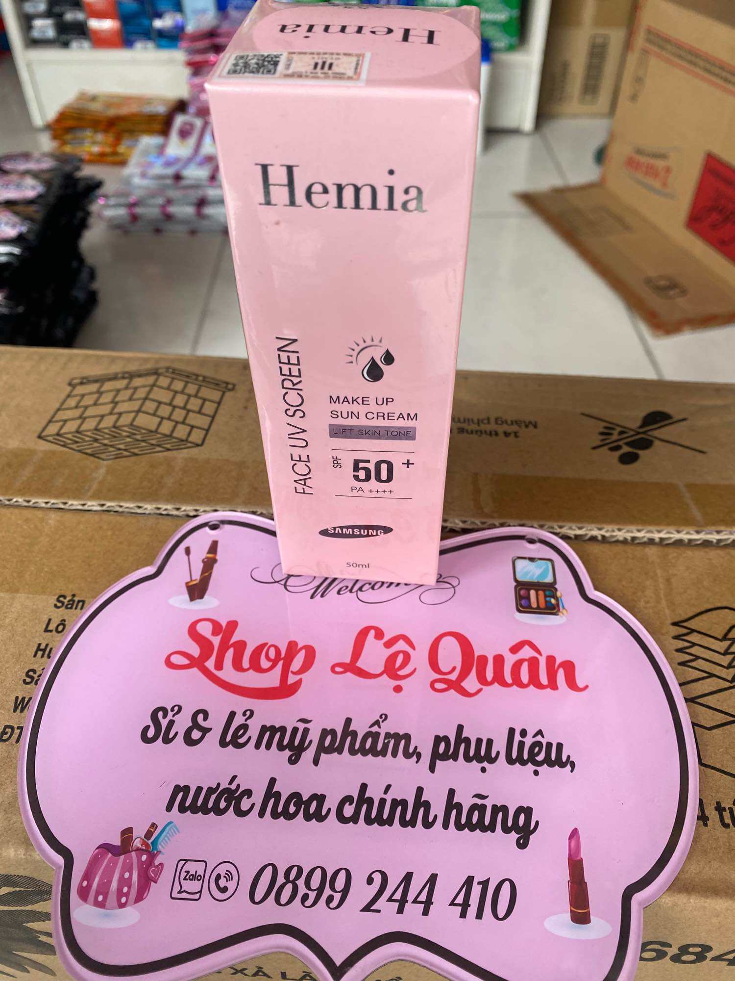 Kem chống nắng Hemia dành cho mặt Hàn Quốc Hemia MaKe Up Sun Cream tuýp