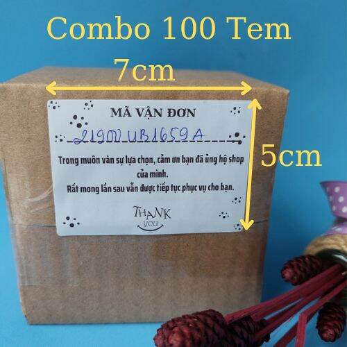 100 Tem dán ghi mã đơn hàng, tem decal dán mã vận đơn kích thước 7x5cm