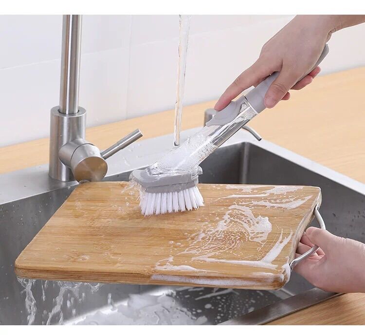 dụng cụ cọ rửa chén bát, vệ sinh bếp có tay cầm