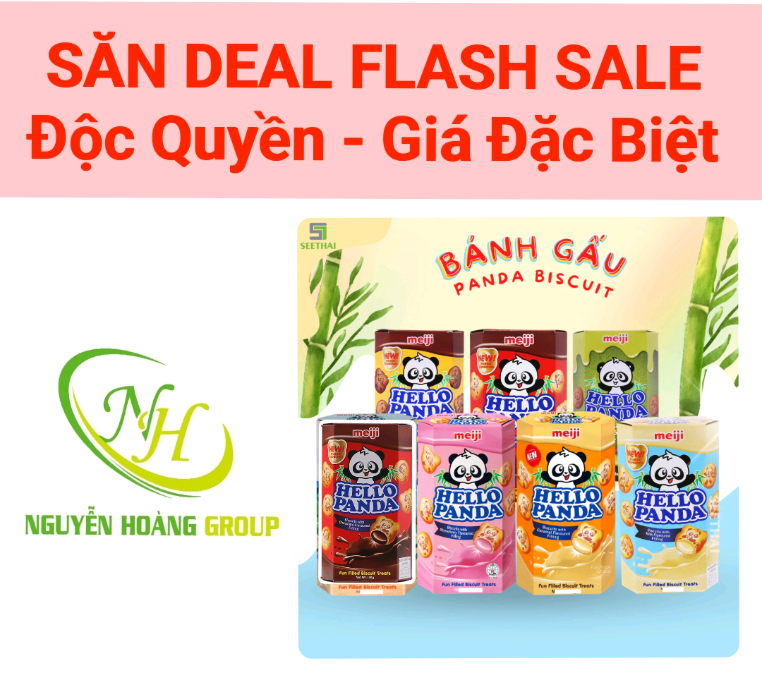 COMBO 5 HỘP Bánh  Gấu Hello Panda Socola Meiji Mix 5 Vị( Socola Dâu Vani  Caramen  Double Socola) 43