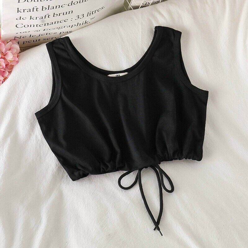 [HCM]Áo Thun 3 Lỗ Croptop Rút Dây Eo