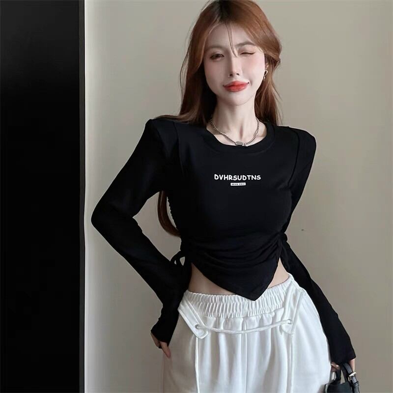 Áo croptop tay dài rút dây hai bên rd33